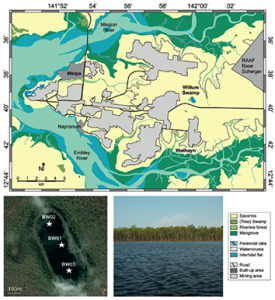 Location map for Big Willum Swamp, Weipa, western Cape York Peninsula (published in Australian Archaeology 80:20).