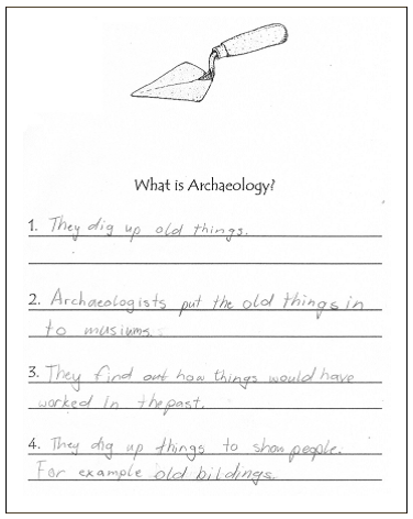 Sample of responses to Question 1: 'What is archaeology?' (published in Australian Archaeology 61:67).