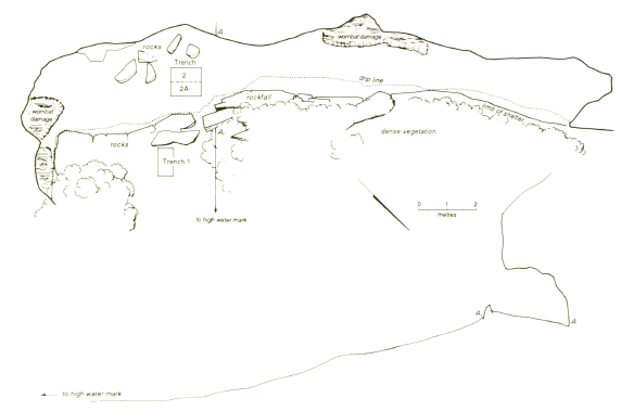 Plan of Greenglade rockshelter (published in Australian Archaeology 45:2).