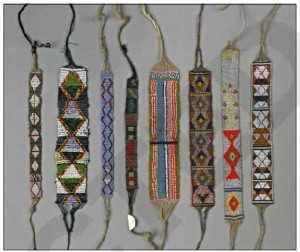 Part of the glass beaded headband and necklace collection from the NT sourced between 1925 and 1930 by Mrs Jessie Litchfield and now held at the British Museum (published in Australian Archaeology 79).